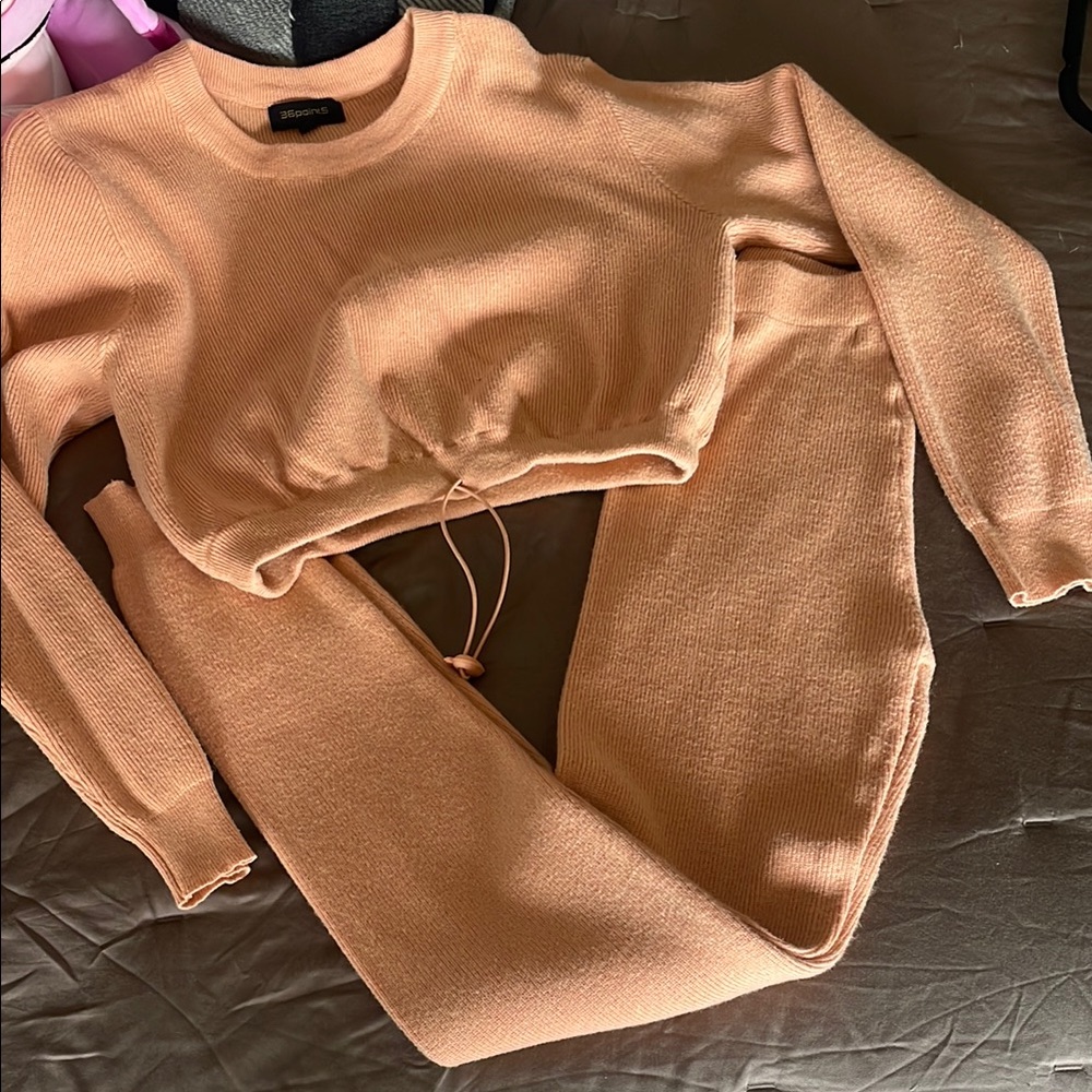 OOTDFash Orange Crew Neck Sweater Relaxed Fit